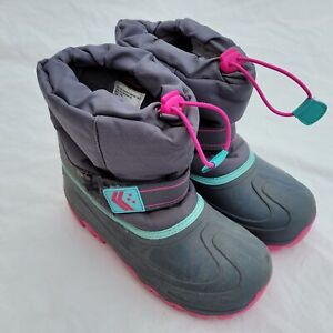 Womens Girls Size 5 Winter Snow Boots Thermolite  Gray and Pink