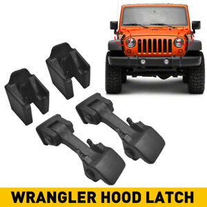 Front Locking Latch Catch Hood Hood Kit 2pcs Lock for Jeep JK Wrangler 2007-2018 (For: Jeep)