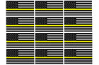 x12 Support Dispatcher Police Yellow Line Sticker Decal Flag Hard Hat 2
