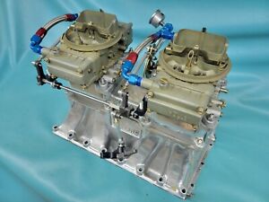 426 HEMI POLISHED WEIAND  TUNNEL RAM W/ 660 HOLLEY CENTER SQUIRTER CARBS 4224
