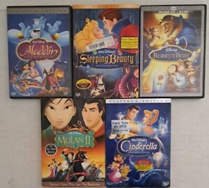 New ListingDisney Princess DVD Lot Of Five. Mulan II, Sleeping Beauty & More #6.1.32