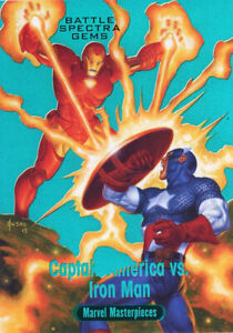 2016 Marvel Masterpieces BATTLE SPECTRA GEM Captain America vs Iron Man BS9 2/99