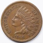 1866 Almost Uncirculated (AU) Indian Head Penny Cent