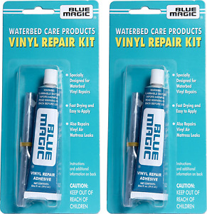 Waterbed/Air Mattress Vinyl Repair Kit: Fast Drying Adhesive and Patches, 2 Pack