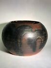 Handmade Pottery Bowl Brown with Black Signed 4.75”