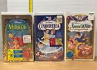 3 Lot Sealed Disney VHS Tapes Clamshell Cinderella,Little Mermaid,Snow White L