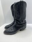 Larry Mahan Men's 11.5 D Bullhide Textured w/ Black Leather Uppers Cowboy Boots