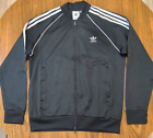 Adidas men’s Large Originals GF0198 Black White Stripes Track Jacket