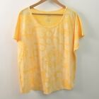 Sonoma T-Shirt Womens 2XL XXL Yellow Paisley Print Cotton Polyester Short Sleeve