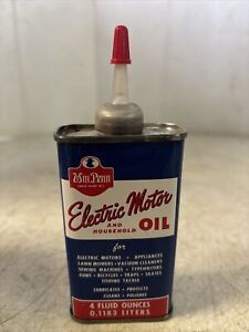 Vintage 4oz WM Penn Electric Motor And Household Oil Can Full NOS