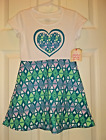 Faded glory graphic A line heart print girls dress Size 4-5