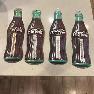 LOT OF 4 1950’s  COCA-COLA Bottle 16”THERMOMETER ‘S