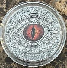 2023 The Dragonology Flaming Wyvern 2oz Silver Coin 2000 Francs (COA)