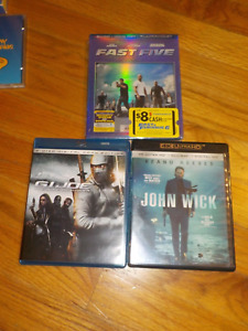 John Wick 4K Ultra HD / Fast FIve / G.I Joe Rise of Cobra Blu-ray LOT