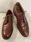 Vintage Florsheim Imperial V-Cleat WingTip Brown Shoes 93602 5-Nail Size 9C
