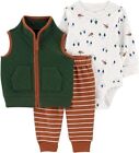 Carter's Baby Boys' 3 Piece Plaid Patch Little Vest Set 12 months