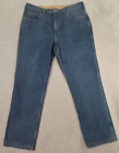 Duluth Trading Men's Size 38x32 Straight Regular Flannel Lined Blue Cotton Jeans