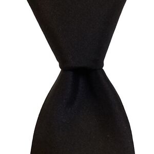 HELMUT LANG Men's 100% Silk Skinny Necktie ITALY Luxury SOLID Black EUC Rare