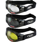 3 Pair Eliminator Biker Riding Goggles Shatterproof Anti Fog Lens Clear Smoke YL