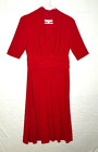 EUC Evan-Picone Stretch Knit Flaired Dress V-Neck Short Sleeve Gathered Waist 12