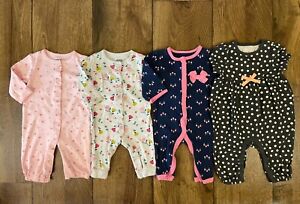 Child of Mine Baby Girl 0/3 Mo Rompers Outfits Clothes Lot Bundle Long Sleeved