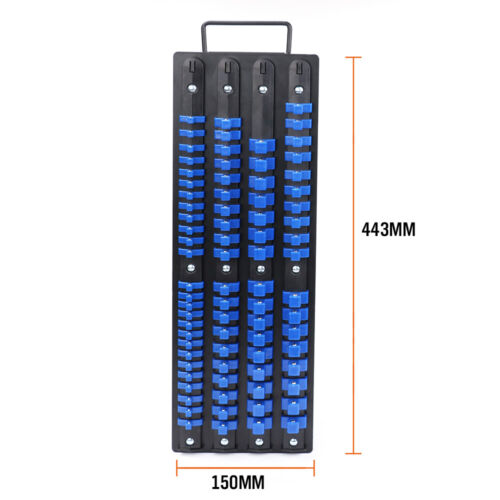 80Pcs Socket Organizer Holder Storage Rail Rack 1/4 3/8 1/2 Mountable Heavy Duty