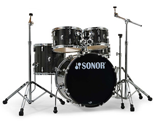 Sonor AQX STUDIO 5-Piece Poplar Drum Set w/Hardware, Black Midnight Sparkle