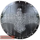Asgard Odin Raven Norse Viking Valhalla Carved Rune Wooden Medieval Round Shield