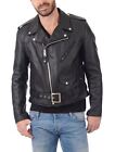 Men's Leather Jacket 100% Real Lambskin Motorcycle Vintage Coat FREE SHIP Z639