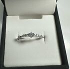 925 Sterling Silver Ring With Natural 0.2 kt Diamond Size 7