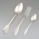 Antique French Silver Plate Dinner Spoon, Dinner Fork and Coffee Spoon, 3 pcs