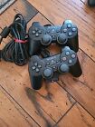 Sony Playstation 2 PS2 Dual Shock Controllers Lot of 2- Parts/Repair