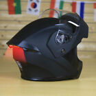 New LED Light Helmet Flip Up Full Face Dual Visor Racing DOT Motorcycle Helmets