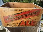 Antique NARRAGANSETT RI US BEER Ale WOOD ADVERTISING Box Crate Case Gansett Vtg