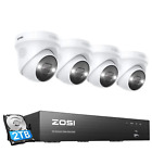 ZOSI 8CH 4K 5MP PoE Security Camera System 8MP NVR 2TB AI Detect Night Vision