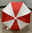 New Leighton Caddy Cover Red/White 100% Nylon Manual Open Umbrella, 32” W/Cover
