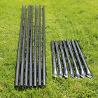Black PVC Coated Galvanized Steel Posts With Sleeves For 6' Deer Fencing 7pk.