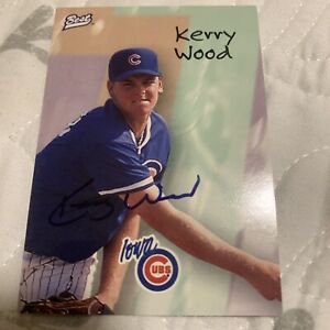 1998 BEST CARD COMPANY KERRY WOOD ROOKIE AUTO CHICAGO CUBS IOWA CUBS