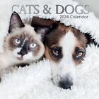 2024 Square Wall Calendar, Cats & Dogs, 16-Month Animals Theme 12x12
