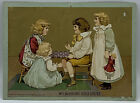 Antique Mclaughlin's XXXX Coffee Trade Card~1892~Children Playing Checkers