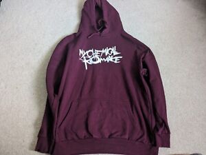 My Chemical Romance size Extra large burgundy maroon stretch jersey hoodie