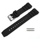 Black Rubber Silicone Diver's Style Replacement Watch Band Strap SS Buckle #4031