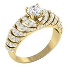 Round Lab Grown Diamond VS1 F 1.75 Ct Solitaire Engagement Ring 14K Yellow Gold