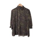 TORY BURCH Whitfiels Abstract Leopard Animal Print Silk Tunic Blouse Top 12 0878