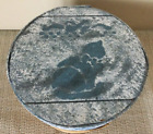 Vintage Hand Painted Cat Blue Country Decorative 11-1/2” Round Wooden Cheese Box