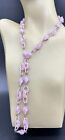 VINTAGE OLDER SEED BEAD LILAC PINK ART GLASS SIGNED MIRIAM HASKELL NECKLACE