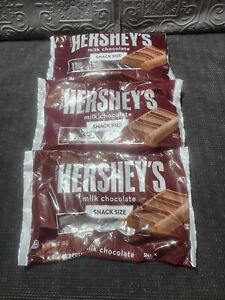 (3) Bag Lot Of Hershey's Milk Chocolate Snack Size Candy Bars 10.35 Oz