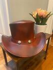 Top Hats Genuine Leather Cowboy Top Hat Unisex Top quality hats
