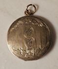 Antique Sterling Silver Gold Overlay Etched Picture Locket