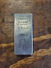 Vintage 1 Kilo Credit Suisse 999.0 Silver 32.15 ozt (1000g) Bar